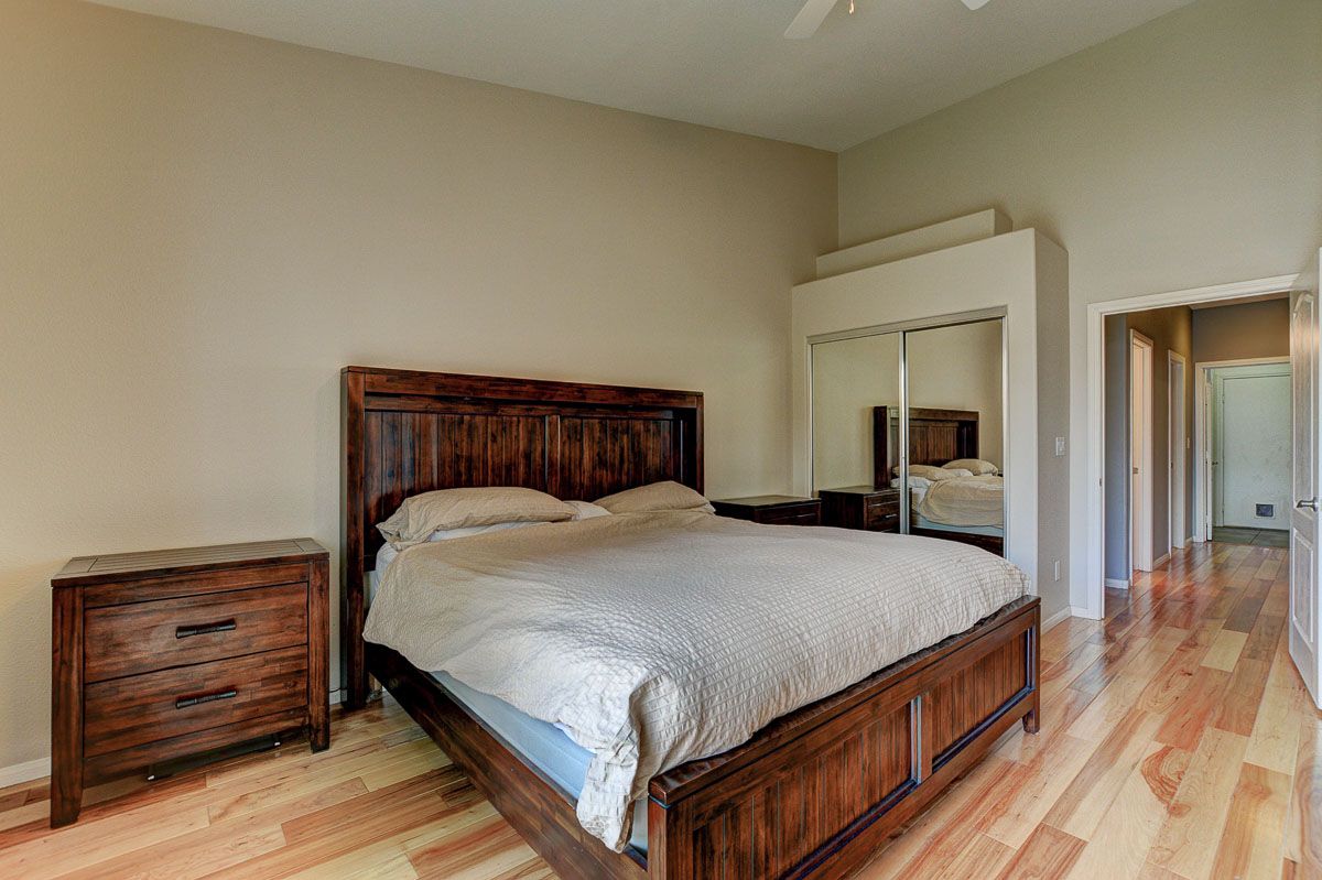 Master bed with closet