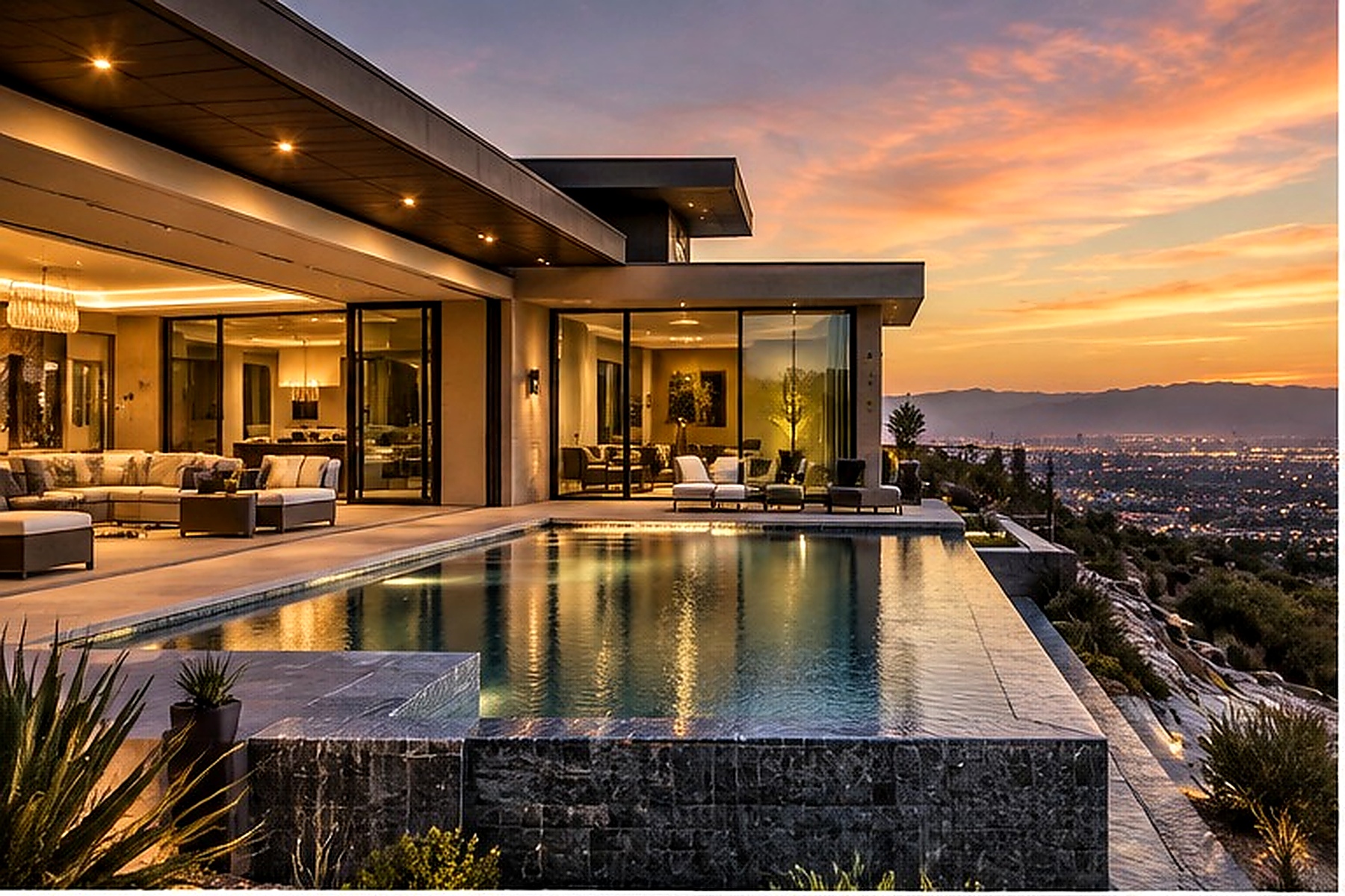 Luxury Las Vegas home at sunset